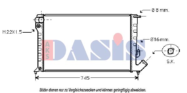AKS DASIS Радиатор, охлаждение двигателя 061020N